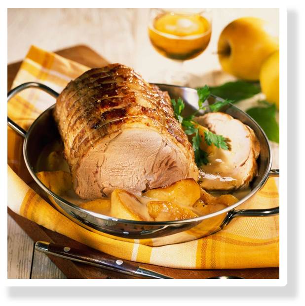 Roti de porc aux pommes